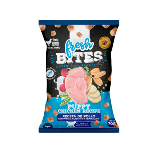 Fresh bites grain free snacks Puppy chicken recipe para perros 70 g