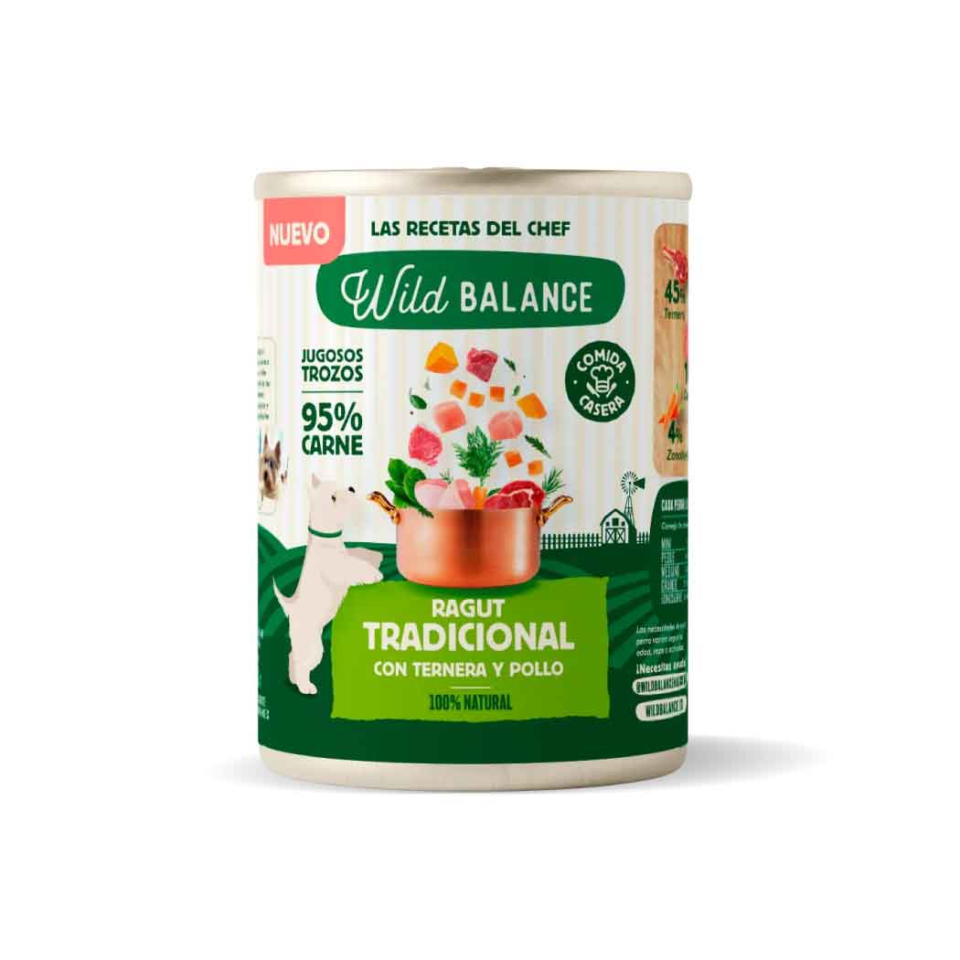 Lata de Ragut tradicional de Ternera y Pollo para perros 400g