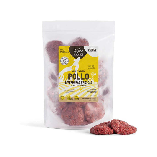 Menú BARF de Pollo con verduras frescas para perros
