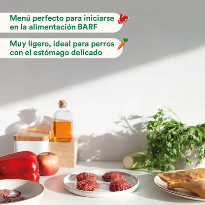 Menú BARF de Pollo con verduras frescas para perros