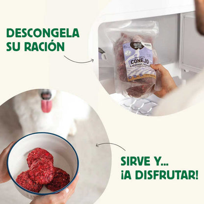 Menú BARF de Pollo con verduras frescas para perros