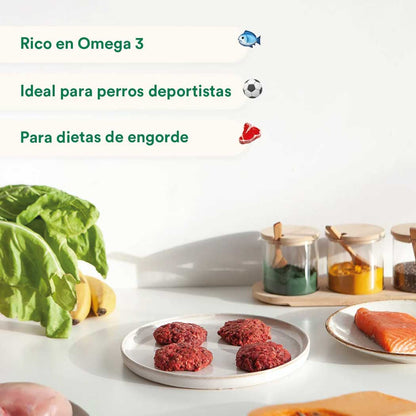 Menú BARF de Salmón con verduras frescas para perros