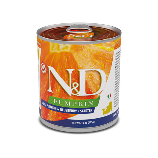N&D Pumpkin Starter Puppy · Lamb, pumpkin & blueberry 285g