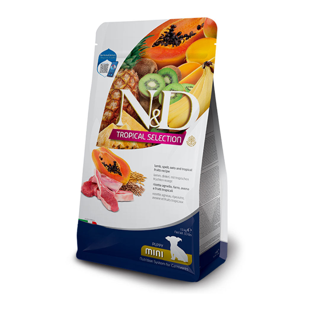 N&D Tropical Selection canine Puppy Mini con cordero, espelta, avena y frutas tropicales