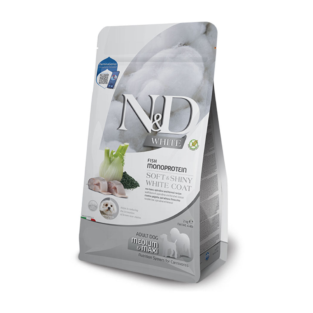 N&D White Medium & Maxi con lubina, espirulina e hinojo