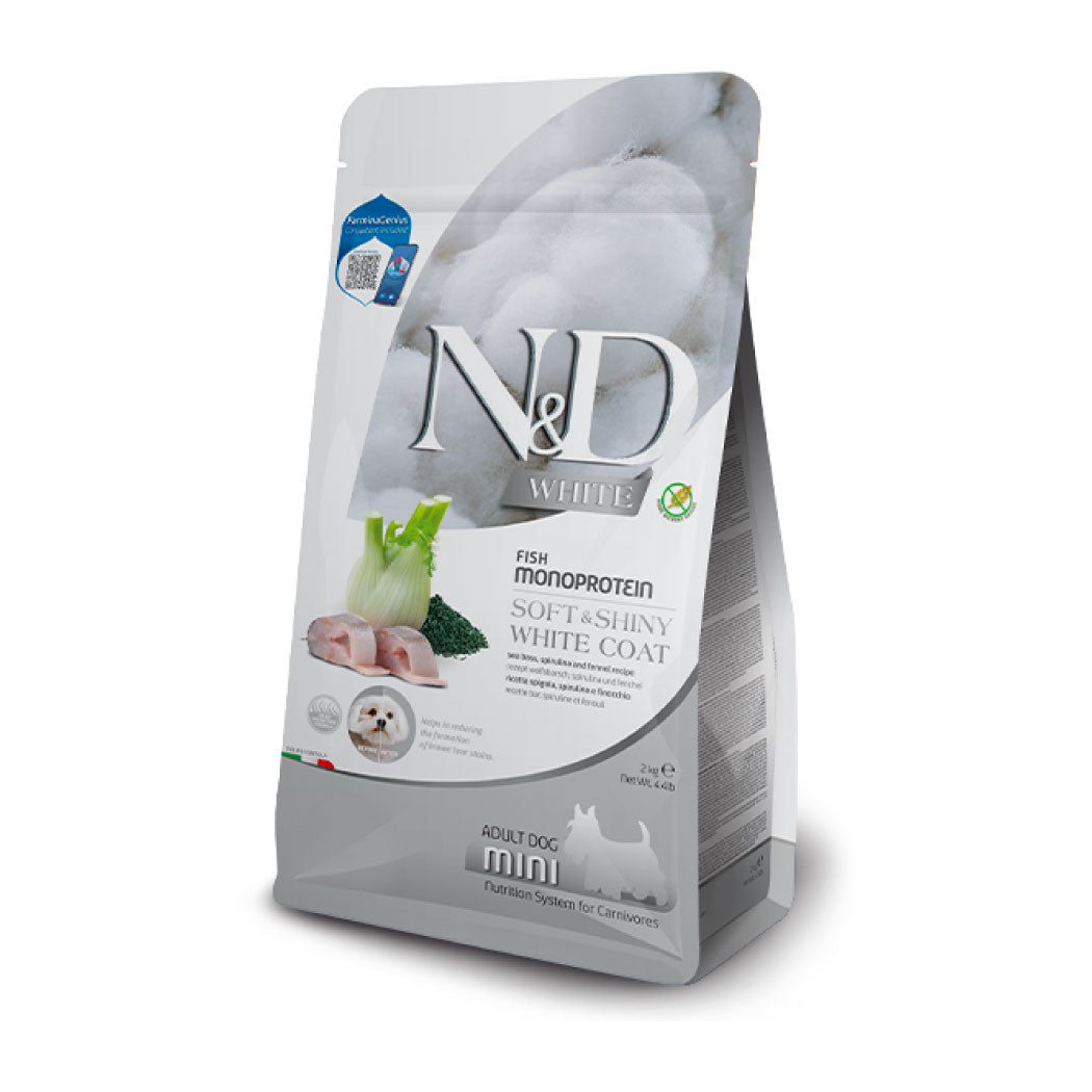 N&D White Mini con lubina, espirulina e hinojo