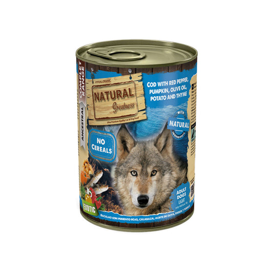 Natural Greatness BACALAO CON PIMIENTO ROJO, CALABAZA, ACEITE DE OLIVA, PATATA Y TOMILLO 400g