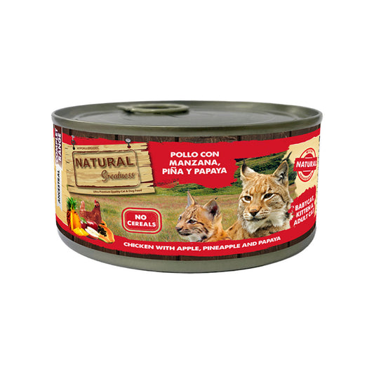 Natural Greatness CAT POLLO CON MANZANA, PIÑA Y PAPAYA 170g