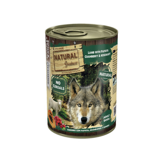 Natural Greatness CORDERO CON PAPAYA, ARÁNDANOS Y ROMERO 400g