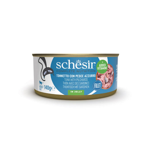 Schesir lata gato Atún con Sardinas en gelatina 140g