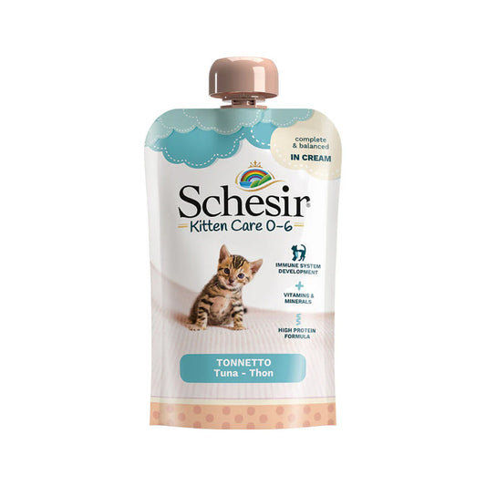 Schesir lata gato Kitten Care Atún Cream 0-6 150g