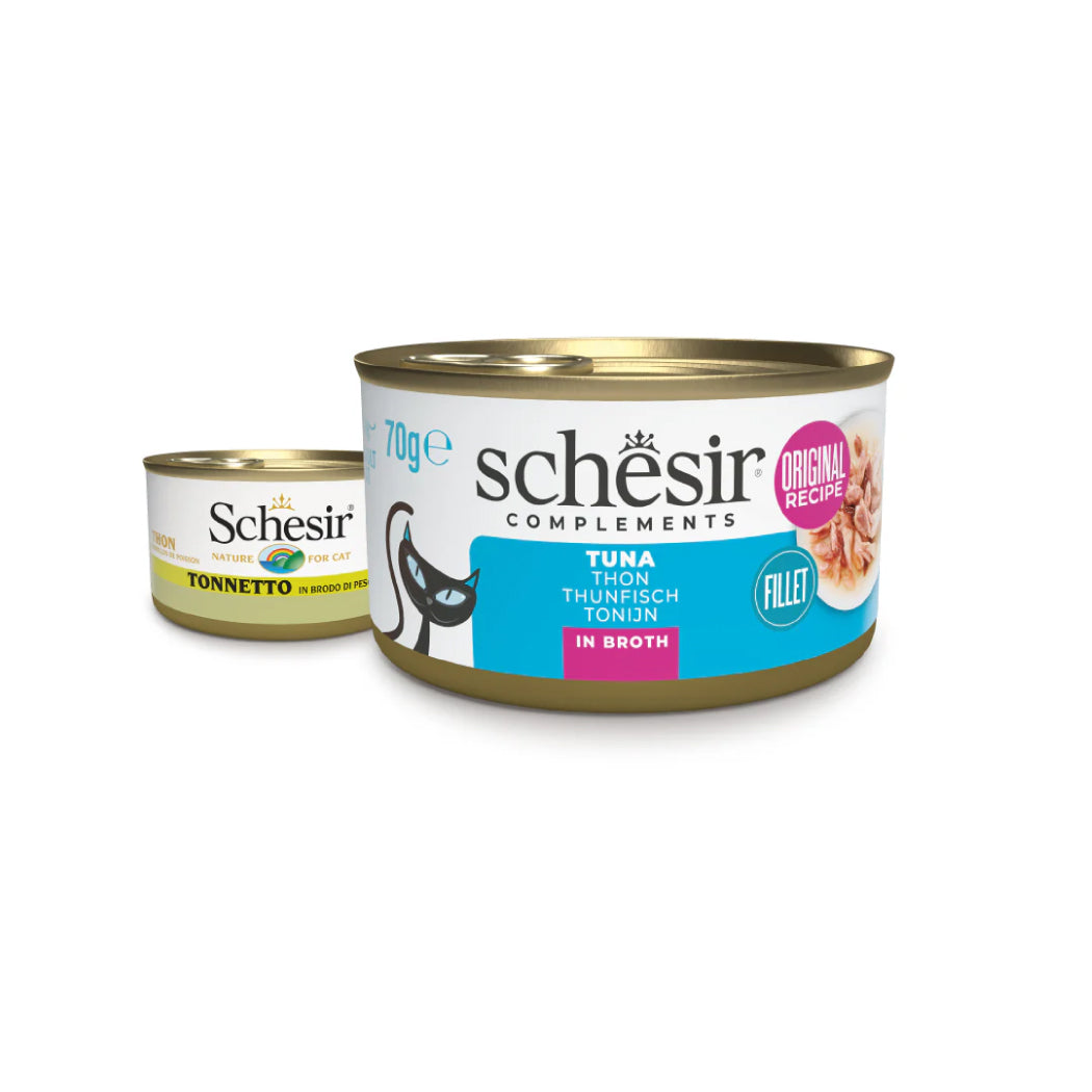Schesir lata gato complementario Atún en caldo 70g