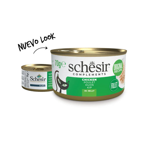 Schesir lata gato complementario Pollo en gelatina 70g