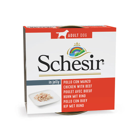 Schesir lata perro Pollo Con Vacuno 150g