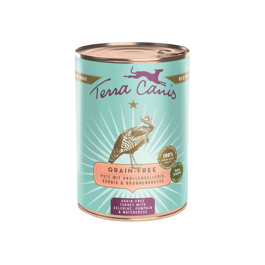 Terra Canis Grain-free Pavo con apionabo, calabaza y berro 400g