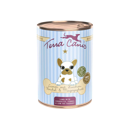 Terra Canis Puppy Cordero con calabacín, binojo y yogur desnatado 400g