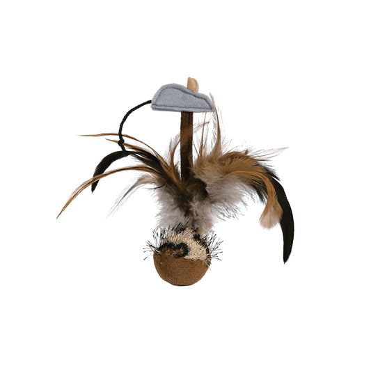 TRIXIE BOLA CON PLUMA Y SONIDO 15CM