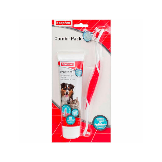 Crema dental para perros y gatos de Beaphar 100g con cepillo dental