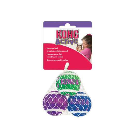 Set de pelotitas de tennis con cascabel para gatos Kong