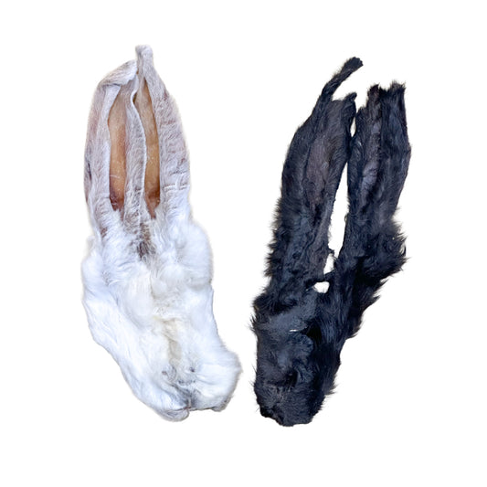 Orejas de conejo natural con pelo (6 unidades)