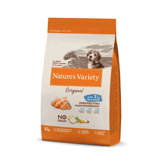 PIENSO NATURE’S VARIETY ORIGINAL NO GRAIN SALMÓN DRY JUNIOR  (Todos los tamaños) 10KG